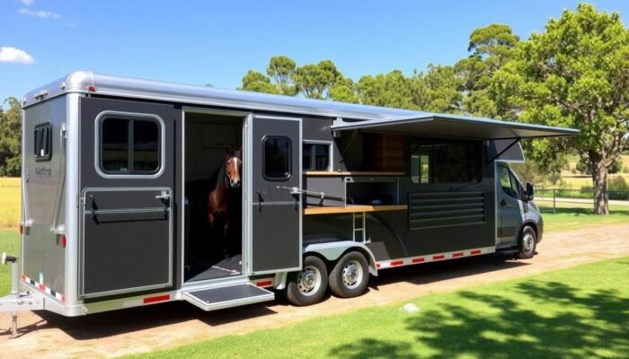 Horse floats with living quarters for sale Australia